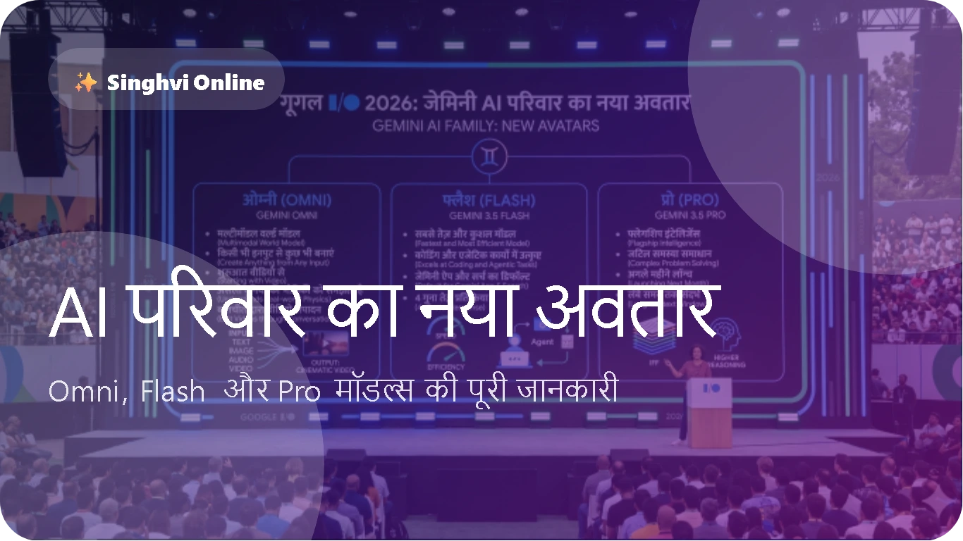 Google I/O 2026: Gemini AI परिवार का नया अवतार – Omni, Flash और Pro मॉडल्स की पूरी जानकारी